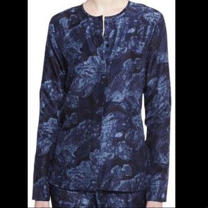Elizabeth and James long sleeve silk floral blouse